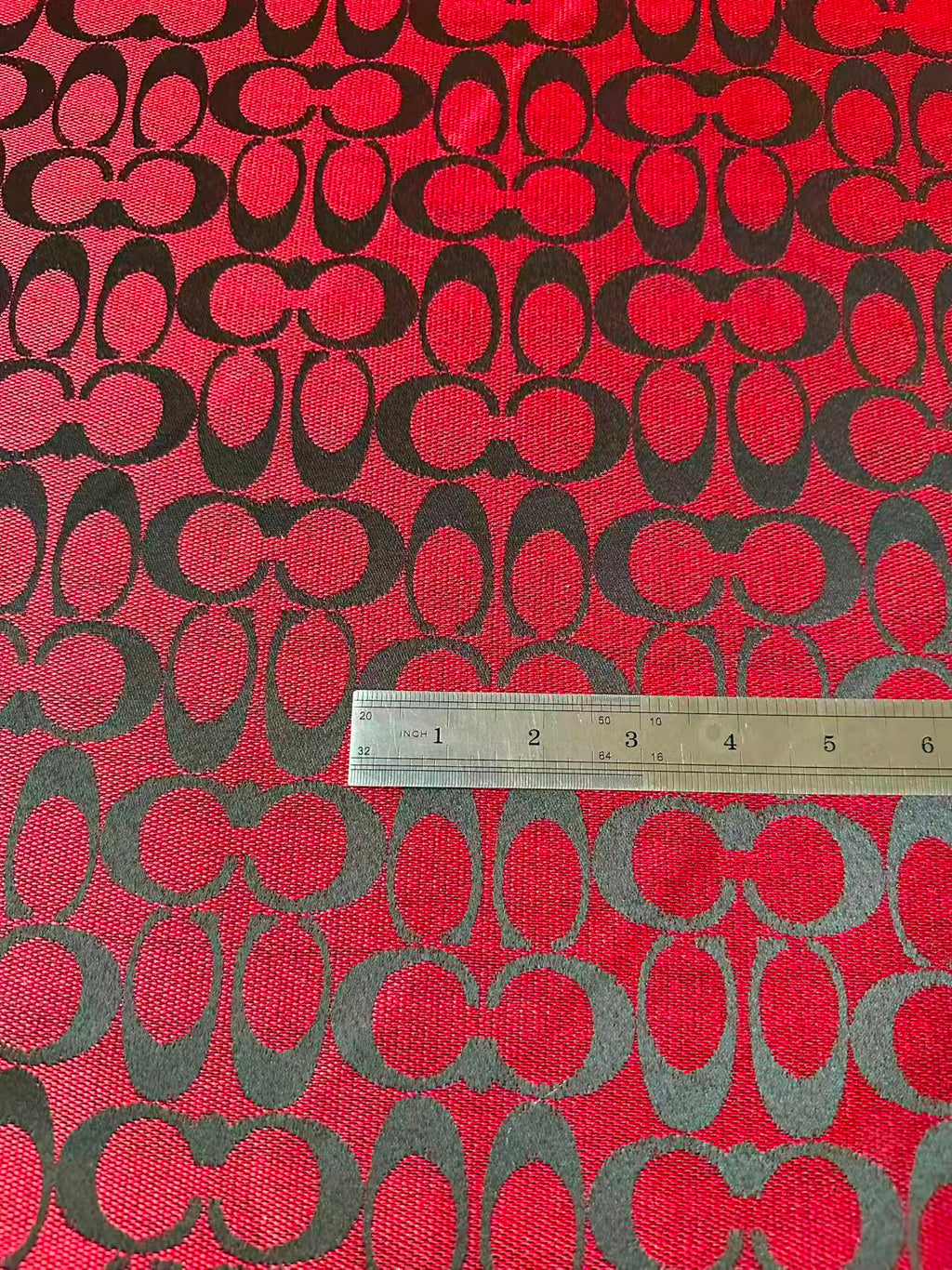 Classic Coach Jacquard Cloth Fabric For Handmade Clothing ,Bags ,Shoes Hat By Yards(Red)
