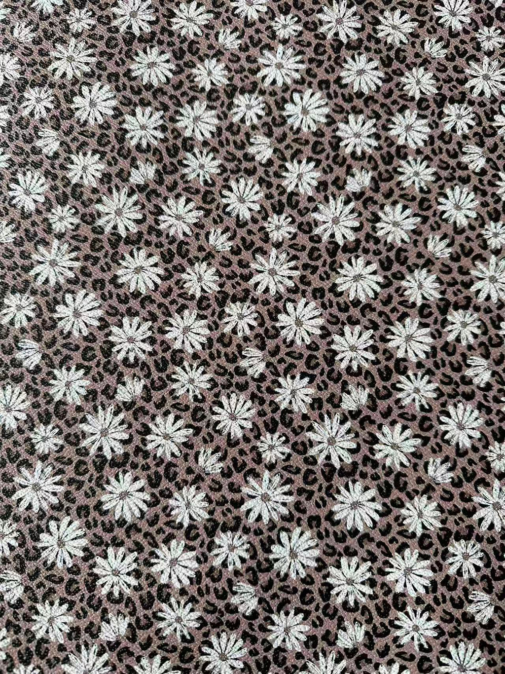 Fashion Chrysanthemum Leather Fabric For Handmade Sneaker , Bag Upholstery Goods By Yard