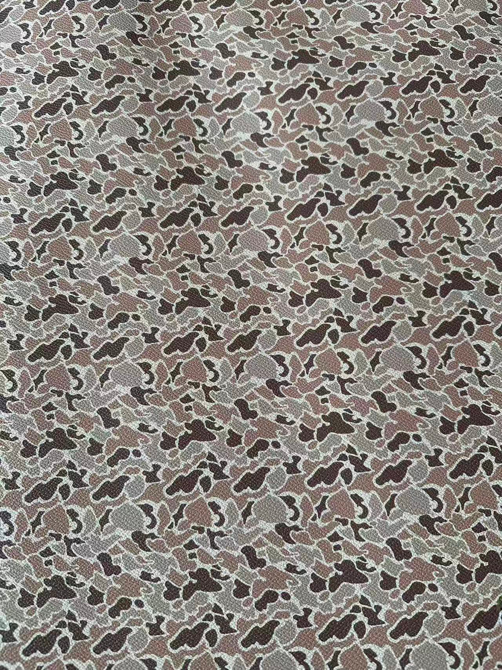 Fashion Gray Camouflage Leather Fabric For Handmade Sneaker , Bag Upholstery Goods By Yard
