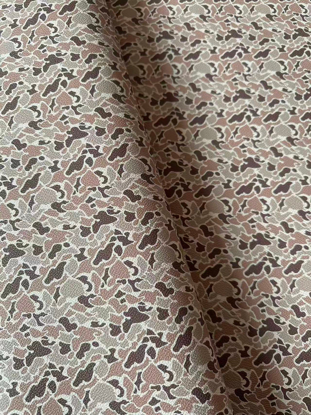 Fashion Gray Camouflage Leather Fabric For Handmade Sneaker , Bag Upholstery Goods By Yard