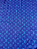 Craft LV Blue Silk Printing Cloth Fabric For Handmade Handicraft Goods By Yard