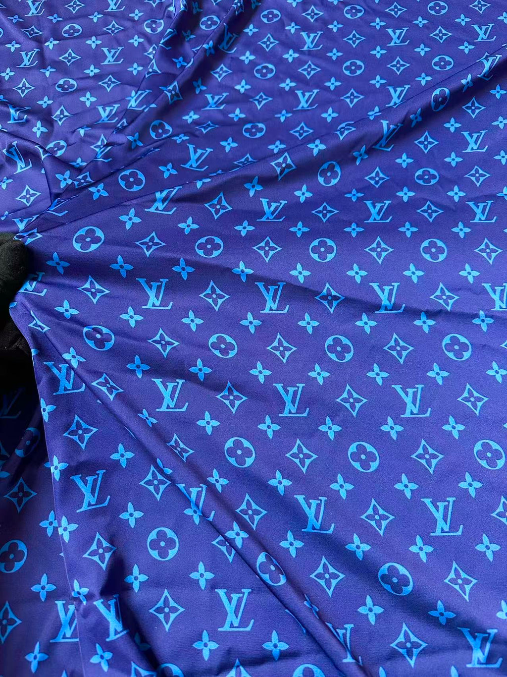 Craft LV Blue Silk Printing Cloth Fabric For Handmade Handicraft Goods By Yard