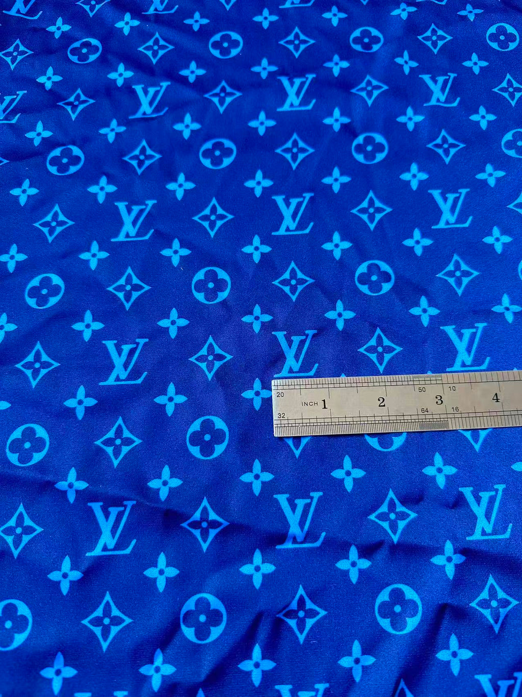 Craft LV Blue Silk Printing Cloth Fabric For Handmade Handicraft Goods By Yard