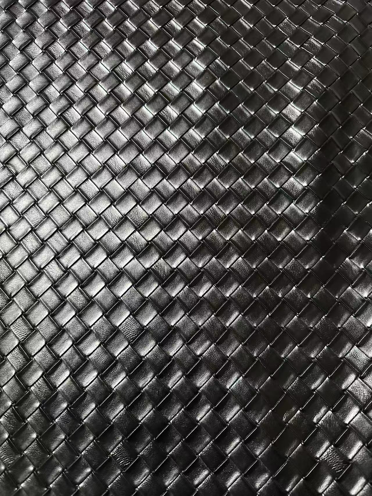 Fashion Black Plaid Texture PU Leather Fabric For Handmade Car,Motorcycle Seats,Shoes Goods By Yard