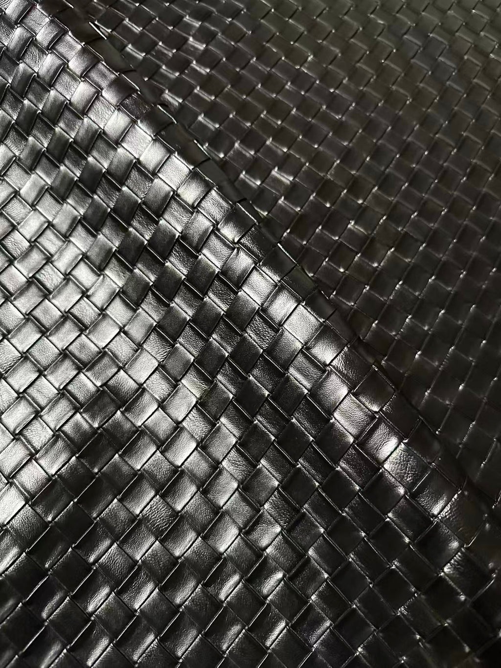 Fashion Black Plaid Texture PU Leather Fabric For Handmade Car,Motorcycle Seats,Shoes Goods By Yard