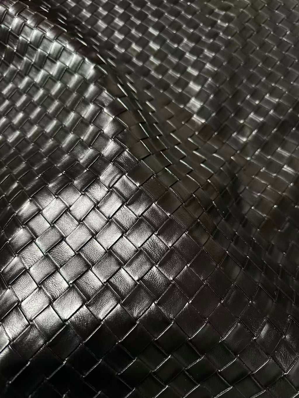 Fashion Black Plaid Texture PU Leather Fabric For Handmade Car,Motorcycle Seats,Shoes Goods By Yard