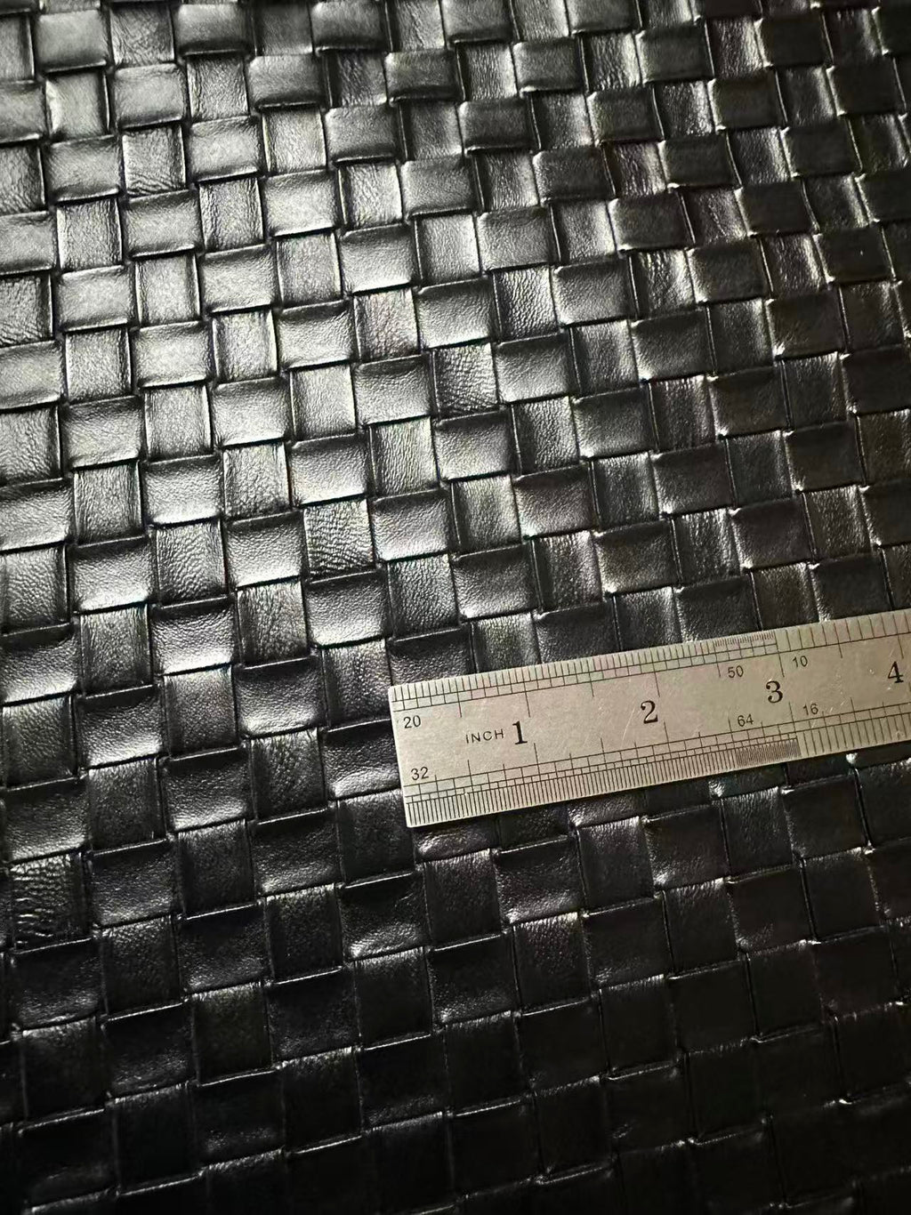 Fashion Black Plaid Texture PU Leather Fabric For Handmade Car,Motorcycle Seats,Shoes Goods By Yard