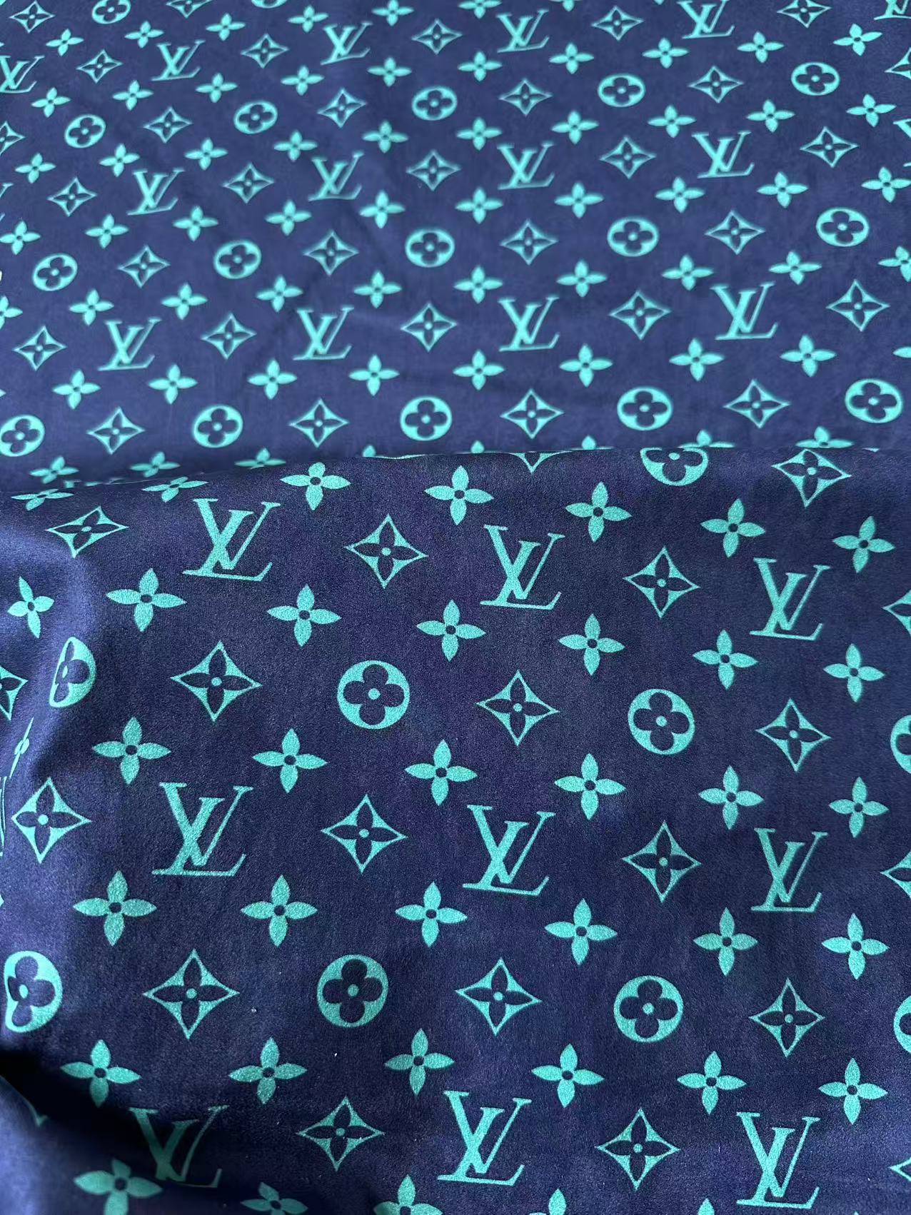 Fashion Dark Blue With Turquoise Suede Fabric For Handmade Sneaker,Car Upholstery and Apparel By Yard