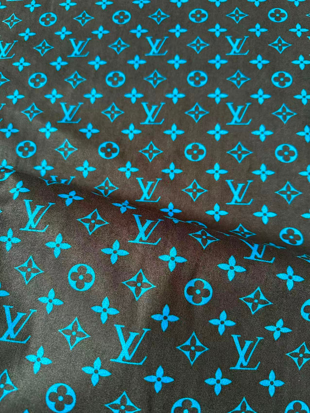 Fashion Black With Blue Suede Fabric For Handmade Sneaker,Car Upholstery and Apparel By Yard