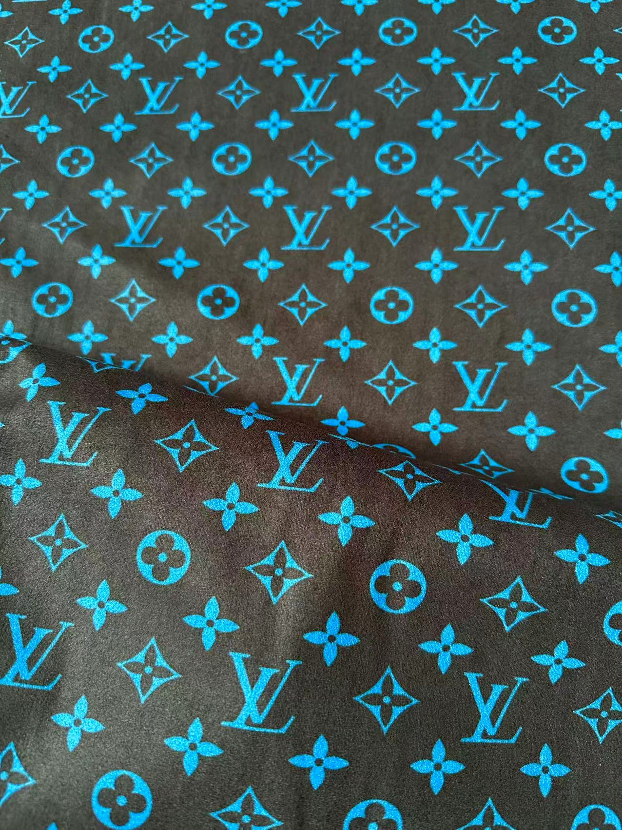 Fashion Black With Blue Suede Fabric For Handmade Sneaker,Car Upholstery and Apparel By Yard