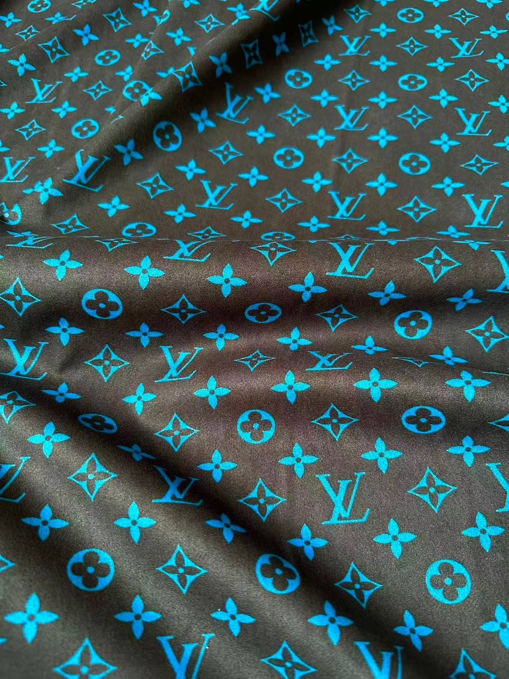 Fashion Black With Blue Suede Fabric For Handmade Sneaker,Car Upholstery and Apparel By Yard