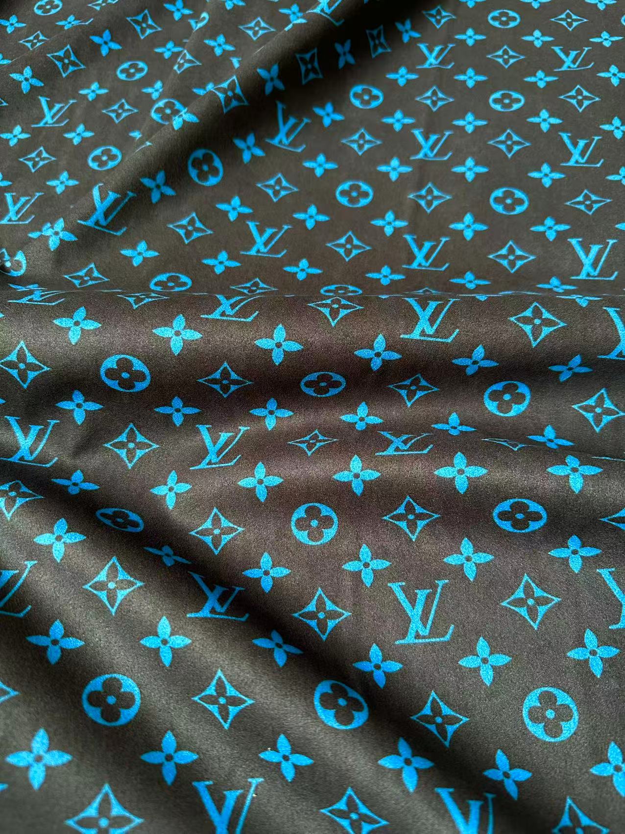 Fashion Black With Blue Suede Fabric For Handmade Sneaker,Car Upholstery and Apparel By Yard