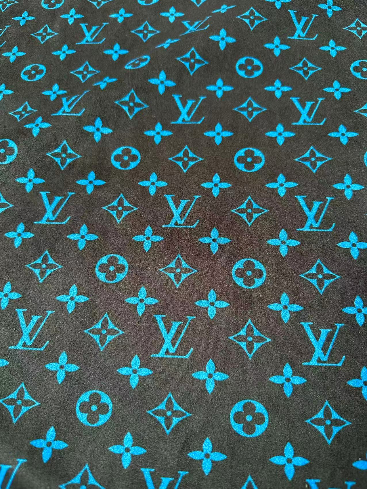 Fashion Black With Blue Suede Fabric For Handmade Sneaker,Car Upholstery and Apparel By Yard
