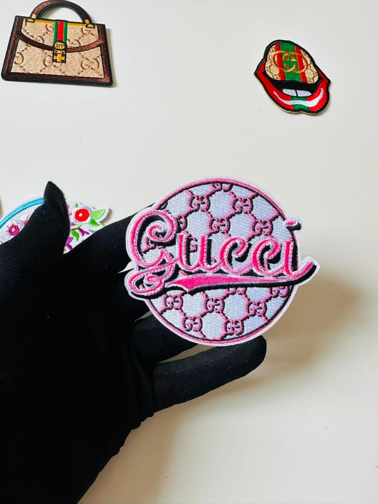 Craft Embroidery Gucci Jacquard Patches For Customized Clothing
