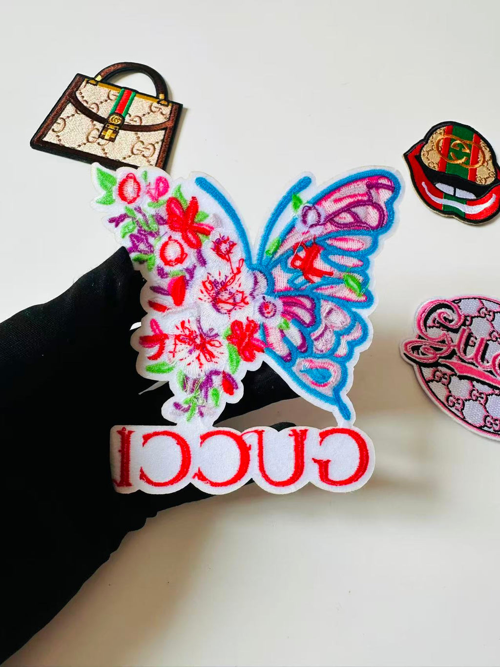 Craft Embroidery Gucci Jacquard Patches For Customized Clothing