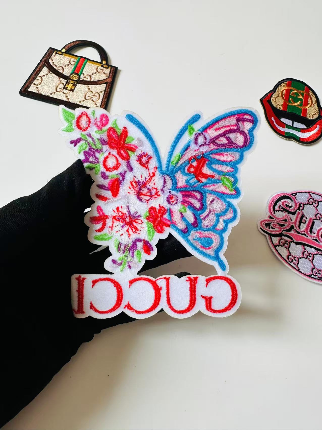 Craft Embroidery Gucci Jacquard Patches For Customized Clothing