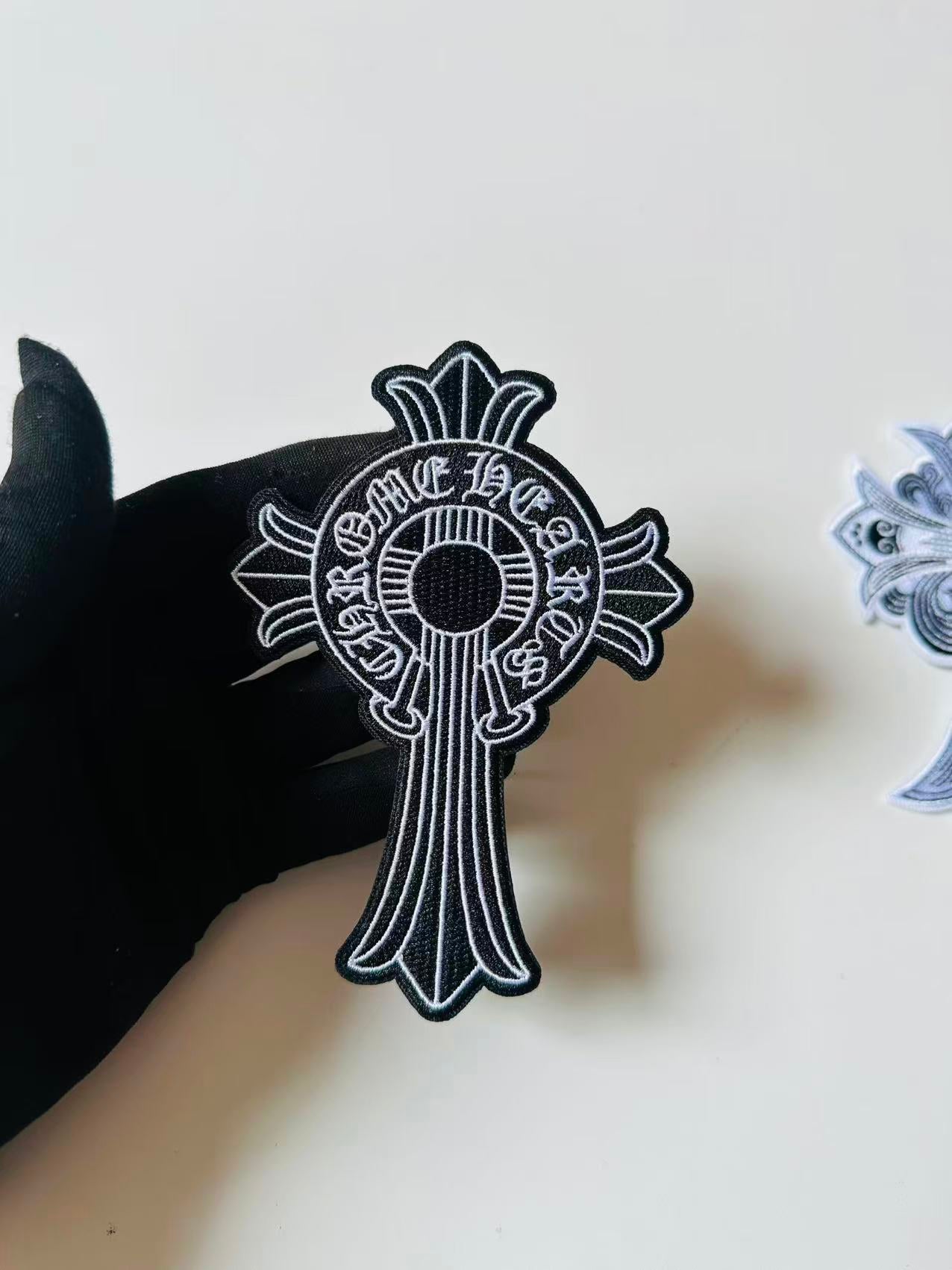 Craft Embroidery Chrome Hearts Jacquard Patches For Customized Clothing