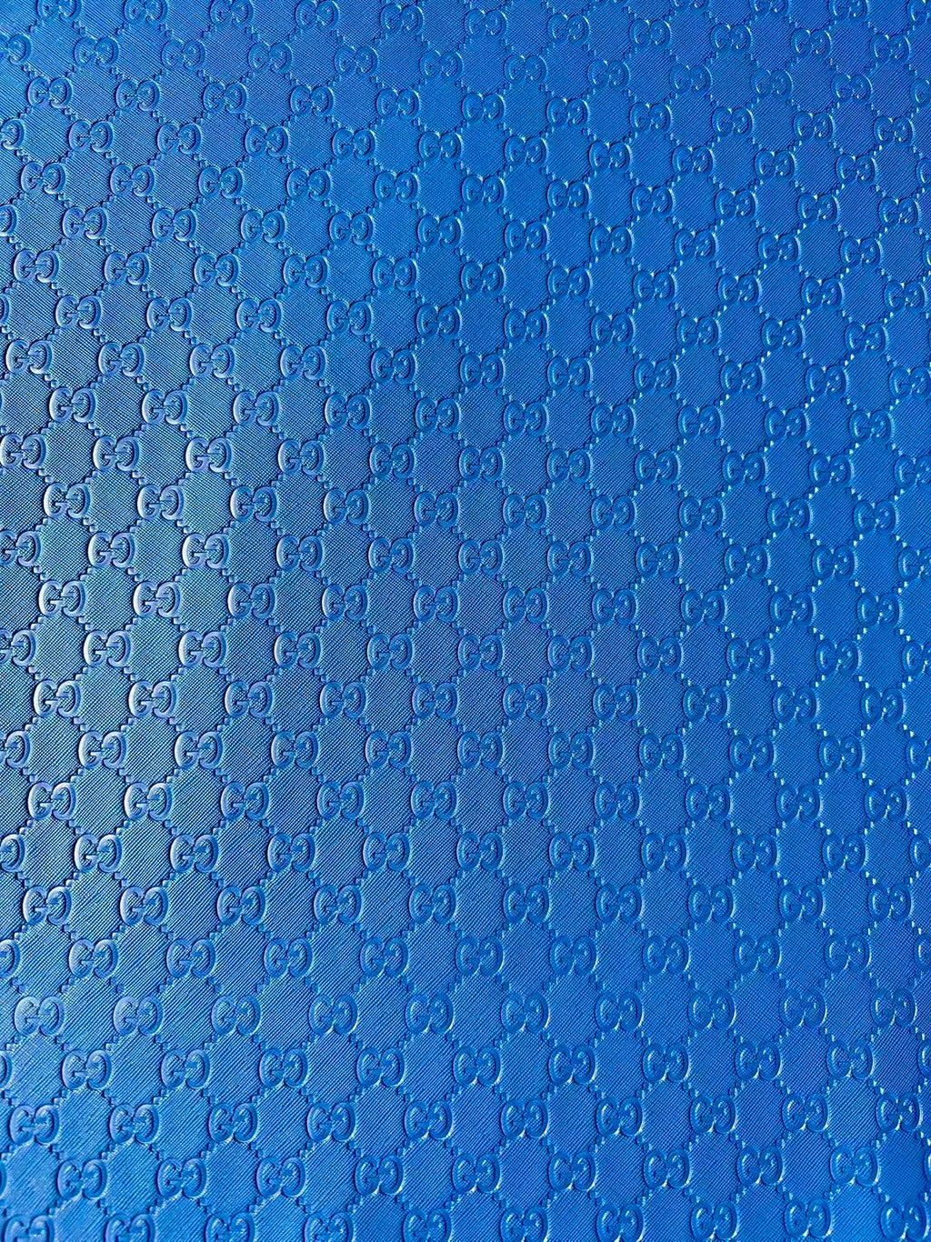 Fashion Blue Gucci Embossed Leather Fabric For Handmade Shoes ,Bags Handicraft Goods By Yards