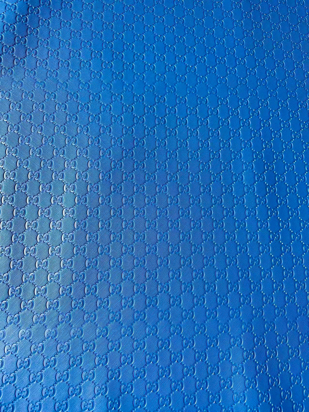 Fashion Blue Gucci Embossed Leather Fabric For Handmade Shoes ,Bags Handicraft Goods By Yards