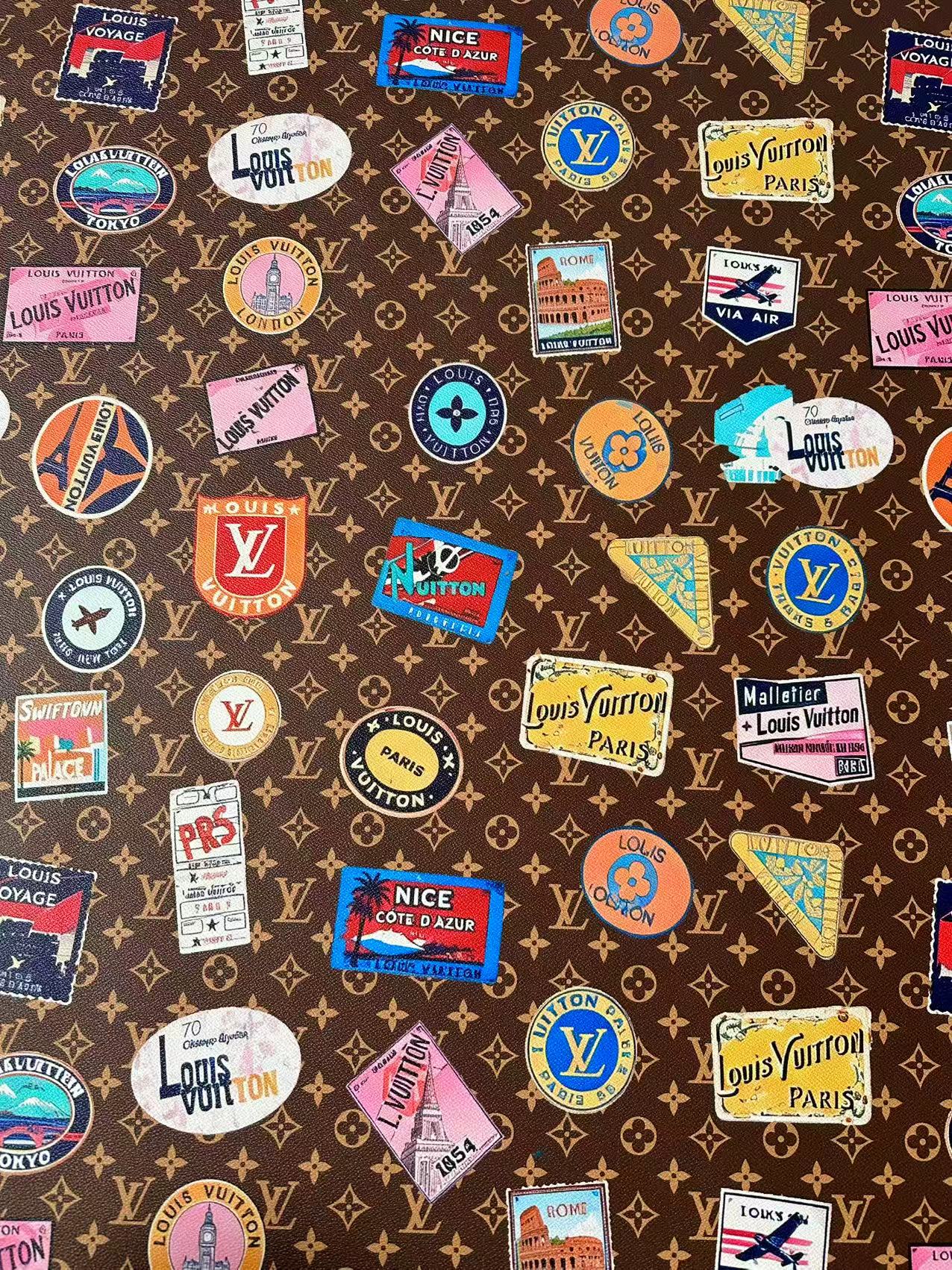 Fashion LV Vinyl DIY Leather Fabric For Handmade Sneaker, Bag,Upholstery Goods By Yard