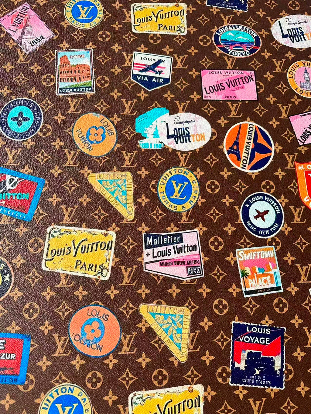 Fashion LV Vinyl DIY Leather Fabric For Handmade Sneaker, Bag,Upholstery Goods By Yard