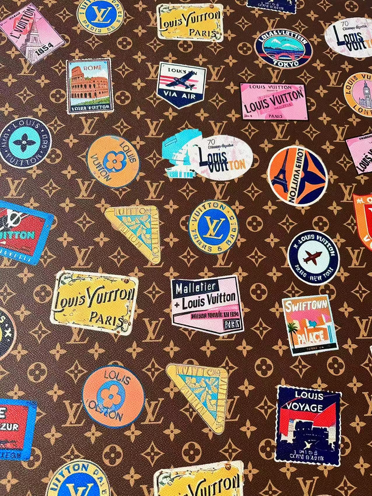 Fashion LV Vinyl DIY Leather Fabric For Handmade Sneaker, Bag,Upholstery Goods By Yard