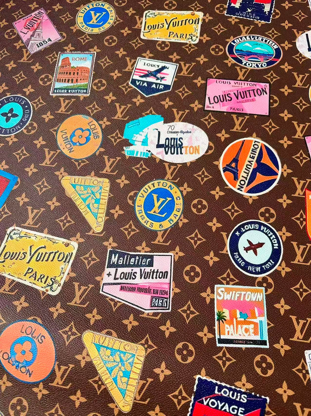 Fashion LV Vinyl DIY Leather Fabric For Handmade Sneaker, Bag,Upholstery Goods By Yard