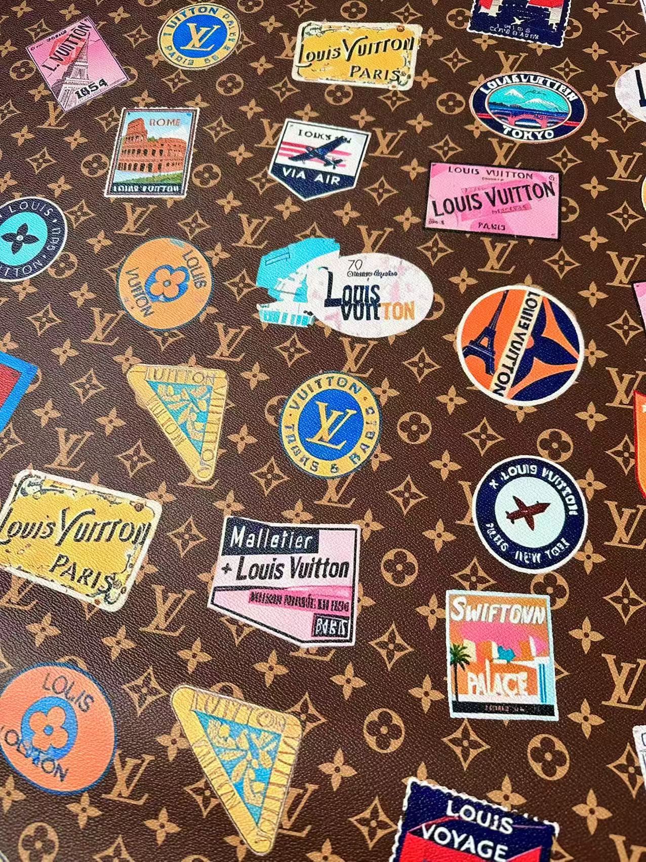 Fashion LV Vinyl DIY Leather Fabric For Handmade Sneaker, Bag,Upholstery Goods By Yard