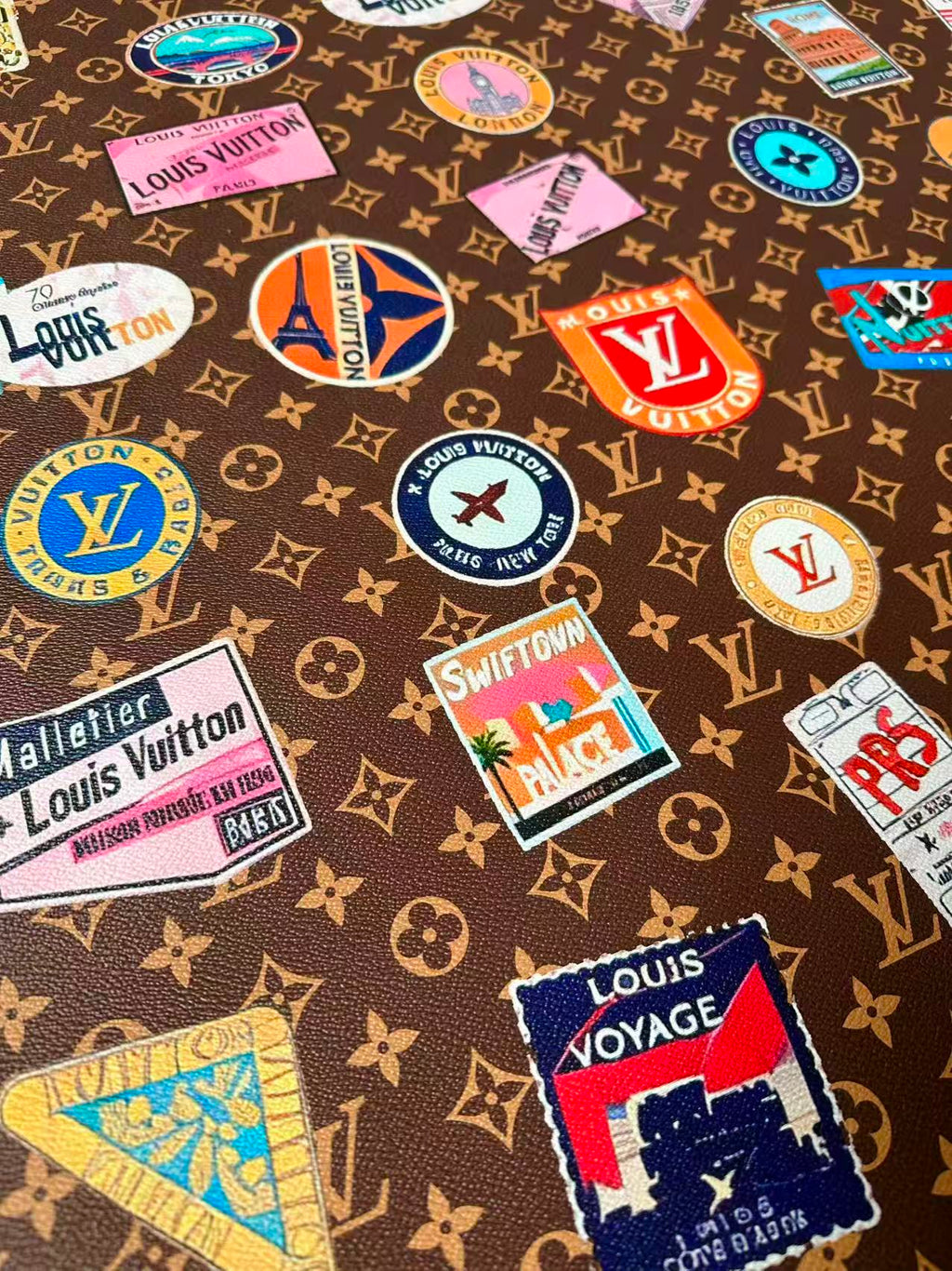 Fashion LV Vinyl DIY Leather Fabric For Handmade Sneaker, Bag,Upholstery Goods By Yard
