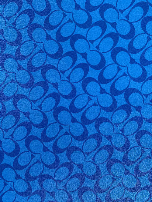 Classic  Coach  Leather Case Fabric, Handmade Bag Fabric, Hand-made Shoes  Leather Fabric By Yard (Blue)