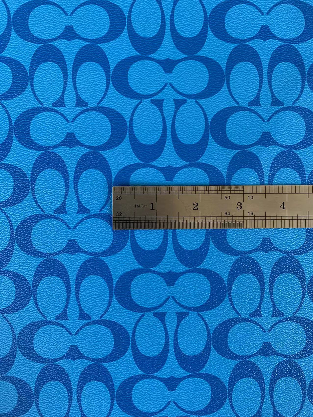 Classic  Coach  Leather Case Fabric, Handmade Bag Fabric, Hand-made Shoes  Leather Fabric By Yard (Blue)