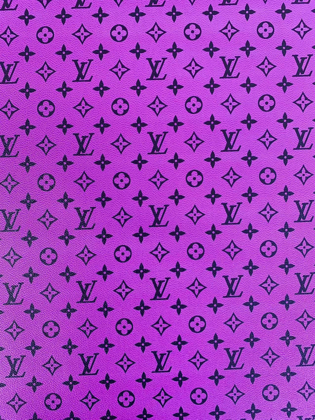Classic LV Vinyl crafting leather fabric  Bag leather ,shoes leather ,Handicraft leather ( Purple)