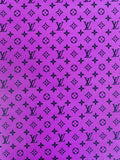 Classic LV Vinyl crafting leather fabric  Bag leather ,shoes leather ,Handicraft leather ( Purple)