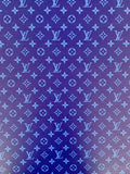 Classic LV Vinyl crafting leather fabric  Bag leather ,shoes leather ,Handicraft leather ( Dark Blue)