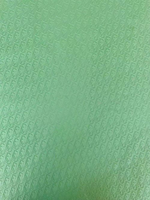 Classic Dior Embossed  Craft Leather Fabric Shoes Leather , Bags Leather Fabric By Yards (Light Green)