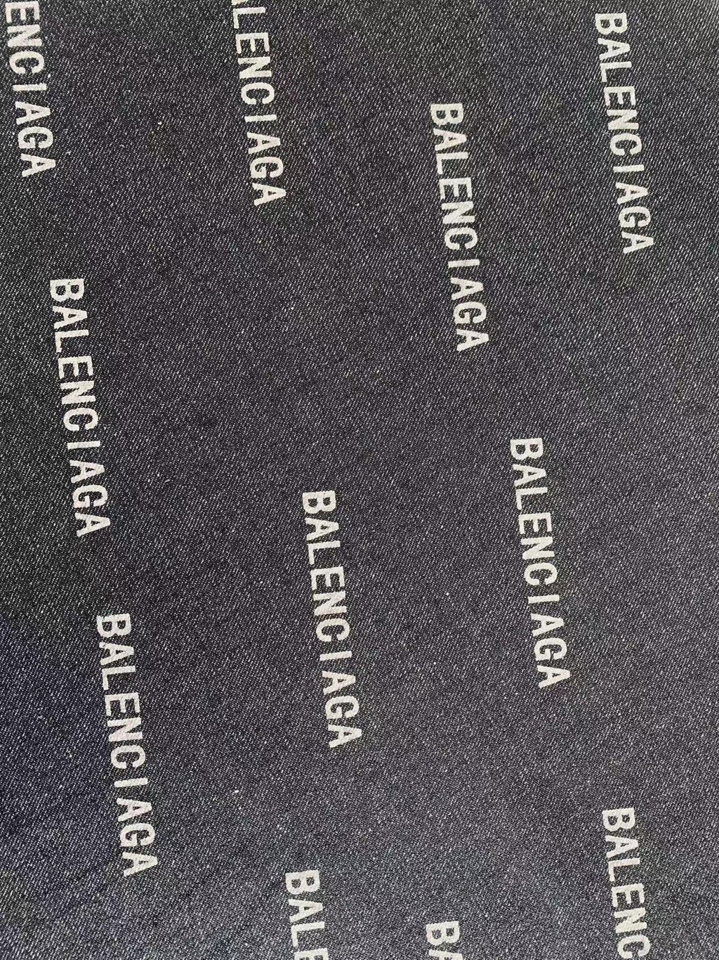 Fashion 100% cotton Black Balenciaga Denim Woven fabric , Jean Fabric For Handmade Clothing By Yard
